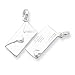 Sterling Silver Polished Letter Envelope Charm title=