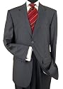Presidential Suit Signature Collection Mens Suit Italian Merino Wool 140s Two Button Jacket Flat Front Pants Business Suit Charcoal Gray