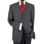 SAVE $1370 - Presidential Suit Signature Collection Mens Suit Italian Merino Wool 140s Two Button Jacket Flat Front Pants Business Suit Charcoal Gray $99.00