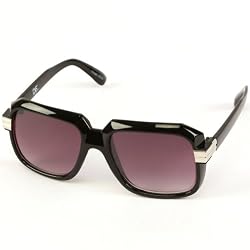 Run DMC Rapper Retro Gazelle Large Sunglasses Black