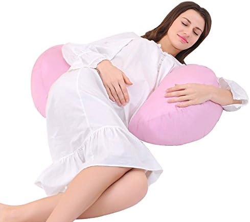 Joyourbaby Back and Belly Support Maternity Pillow (Light Pink)