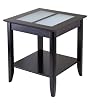 Syrah End Table with Frosted Glass, Shelf