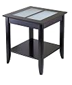Syrah End Table with Frosted Glass, Shelf