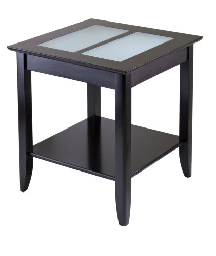 Syrah End Table with Frosted Glass, Shelf