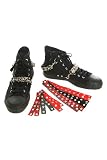 Demonia Black Bondage Strap High-Top Sneakers