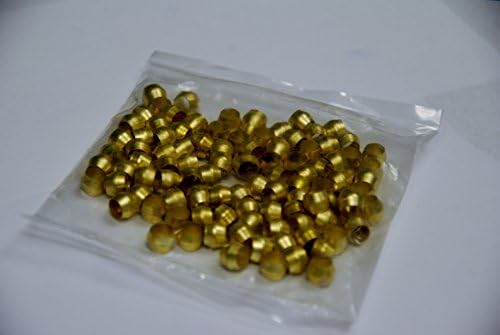 Brass Fitting Compression Sleeve Tube OD 1/4" Qty 100