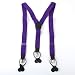 Purple Checkered Suspenders for Work Y-Back Leather Adjustable for all sizes Y&G Relax Suspenders SP2003