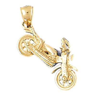Cheap Girls Jewelry Dazzlers Solid 14k Gold 3D Motorbike Charm Pendant Available in three colors from jewelsberry (weights: 3.1 grams only) For Sale