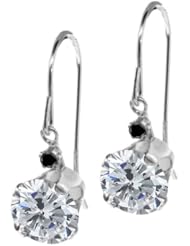 2.03 Ct Round H/I Diamond Black Diamond 14K White Gold Earrings