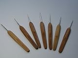 8 size Stainless steel crochet hooks with bamboo handle (1.0 mm - 2.75 mm)