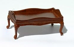 Dollhouse Miniature Artisan Walnut Tray Coffee Table