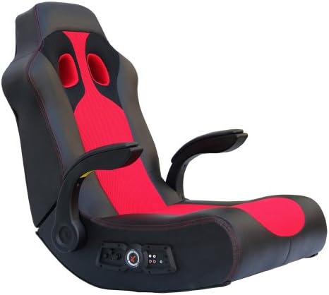 Ace Bayou X-Rocker Vibe Video Game Chair with 2.1 Audio Chair Bluetooth and Arms - Black / Red
