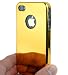 Ultra Slim Logo Hard Case Cover Gold Chrome for Apple iPhone 4 4S 4G 4GS Att, Sprint & Verizon