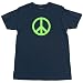 Peace Sign Neon Green T-Shirt, Navy, S