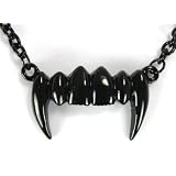 BlackVampireFangNecklaceGothicDeathrockBiteMeElegant