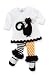 Mud Pie Baby-girls Infant Cat Tunic and Tight Set, White/Black/Orange, 2T-3T