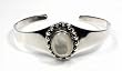 STERLING SILVER BANGLE BRACELET with Mother of Pearl