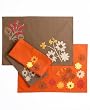 Martha Stewart Collection Petals and Leaves Applique Napkin, 21" X 21" Brown - Set of 4