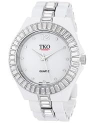 TKO ORLOGI Womens TK545-WT Ceramix Ice II Crystal Bezel Watch