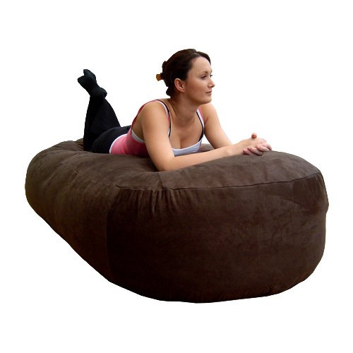 6ft Sofa beanbag CHOCOLATE Faux Suede
