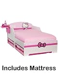 Hello Kitty Toddler Bed with Storage & Bedside Shelf Plus Fully Sprung Mattress