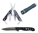 Gerber 31-002068 Essentials Kit II Including Mini Suspension Scissors, EVO Jr. Serrated Edge Knife and Tempo LED Flashlight