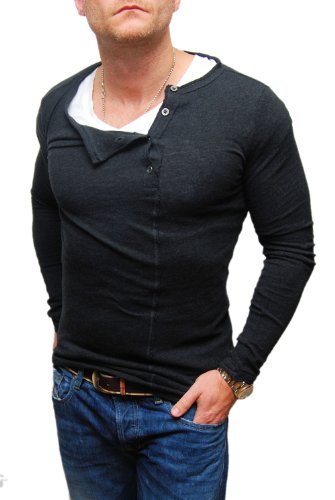 Polo Ralph Lauren RLX Men Cotton Long Sleeve Gray Henley Shirt Grey Medium