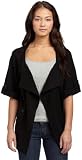 Kensie Women's Slub Knit Cardigan,Black,Large