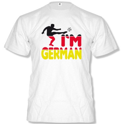 DEUTSCHLAND MOTIV 2 Herren T-Shirt Weiss / Schwarz-Rot-Gelb Gr. L