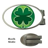 Money Clip Oval of Green Shamrock (Celtic, Club, Gold, Irish, Ireland, Little, Charm, Cross, Four...