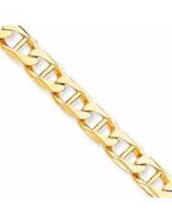 10K Gold 11mm Hand-Polished Anchor Link Chain 8 Inches