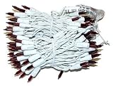 Review General  / 100 Light White Wire Red Icicle Light Christmas Holiday Light Bulb Set
