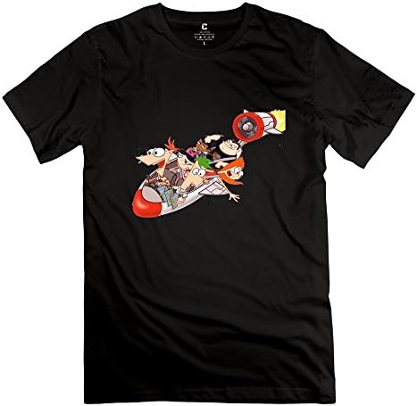 Male Phineas And Ferb Custom O Neck Black T Shirt By Mjensen