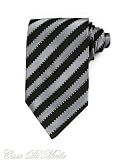 NEW CHIANTI HandMade Necktie Black Gray Stripe Silk Tie