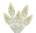 Set of 50 Commercial Grade Warm White Clear LED C6 Christmas Lights - White Wire