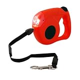 Eigenschaften Deluxe GmbH  / Rote Hunde Roll-Leine mit Beleuchtung 4,5 Meter mit ergonomischem Griff bis 35 kg