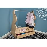 Ace Baby Furniture Rabbit Mobile Dress-Up Clothes and Shoe Organizer, Natural Maple