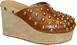Bridget Shuster Groovy Woman's Dress High Heel Mule Mocha Pewter