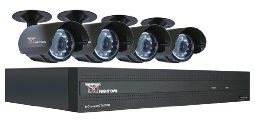 Night Owl Security STA-84  Night Owl Security 8 Channel STA DVR with 4 Night Vision Cameras 500 GB HD and Smartphone Viewing, 30-Feet