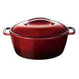 KitchenAid 8-Quart Cast-Iron Oval Casserole, Garnet