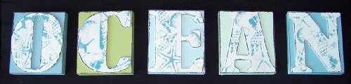 Ocean Beach Wall Art Sign Block Plaques Indoor Outdoor