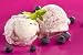 Yogurt Blueberry Ice Cream with Mint Close up - 24