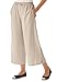 Women's Plus Size Pants, Cropped Length In Cool Linen Blend