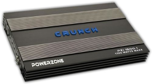 Crunch Power Zone PZA1500.1 Mono Channel Amplifier 375 x 1 @ 4 OHMS, 750 x 1 @ 2 OHMS, 1500 x 1 @ 1 OHM with Illuminated Badge