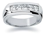 1 ctw. Men's Princess Diamond Wedding Band in Platinum