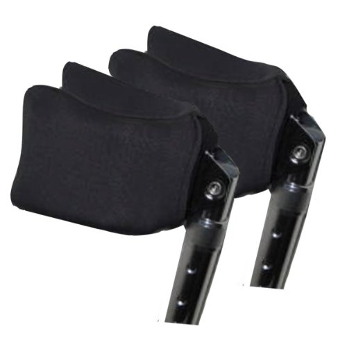 Crutcheze Forearm Crutch Pads, Covers for Arm Cuffs (Pr), Black/Grey AirFlex Ultra Plus - Breathable, Ultimate Cushion, Moisture Wicking, Antibacterial, Washable Orthopedic Products Accessories