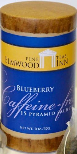 Elmwood Inn Blueberry Fruit Infusion Pyramid Sachets ~ Fine Teas ~ Caffeine Free Blueberry (Only) Tea, 15 Tea Sachets / 30 Cups of Tea!!