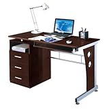 Mad Tech 30x22.75x47.25 Chocolate Mdf Panel & Steel Frame Computer Office D ....
