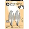 GE 48402 60-Watt Candelabra Light Bulb, Blunt Tip, 2-Pack