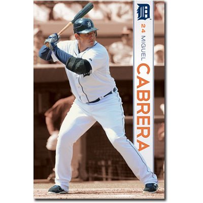 (22x34) Detroit Tigers Miguel Cabrera Sports Poster Print
